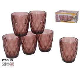 SET 6 VASO LIZ 270ML ROSA