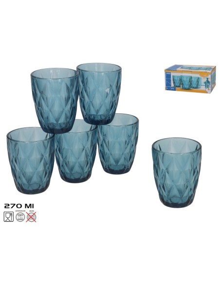 SET 6 VASO LIZ 270ML AZUL