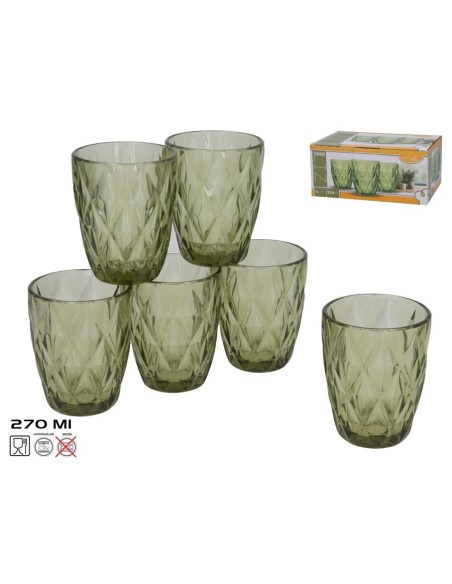 SET 6 VASO LIZ 270ML VERDE