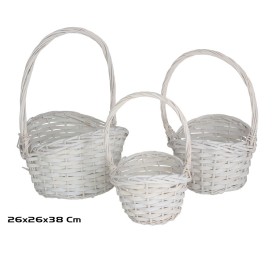 SET 3 CESTOS ALUKA 26X26X38 CM  BLANXA