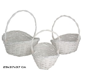 SET 3 CESTOS ALUKA 37X29X37CM BLANCA