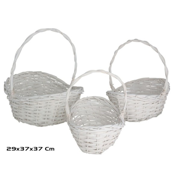 SET 3 CESTOS ALUKA 37X29X37CM BLANCA