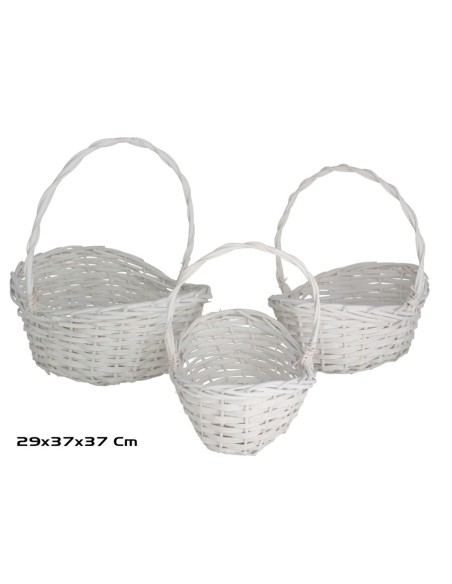 SET 3 CESTOS ALUKA 37X29X37CM BLANCA