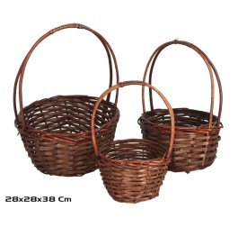 SET 3 CESTAS ALUKA 28X28X38CM
