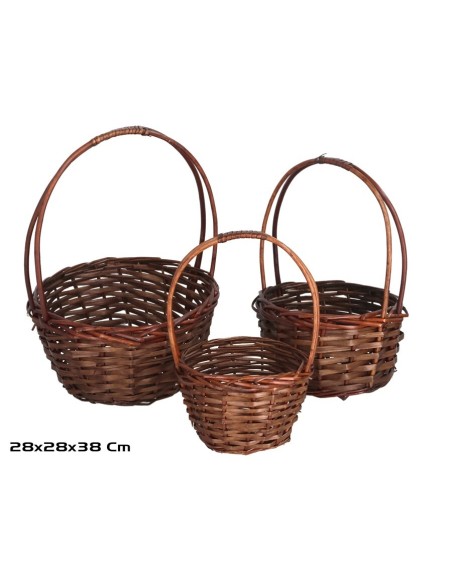 SET 3 CESTAS ALUKA 28X28X38CM