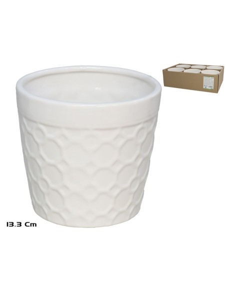 MACETERO GALA BLANCO CERAMI. 13,3X13,3X13,3 CM