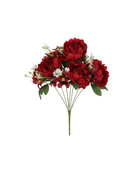 RAMO PEONIA-LILIES X 8- 45 CM (ROJO)