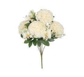 RAMO CLAVEL MIXED X 8 - 45 CM (BLANCO)