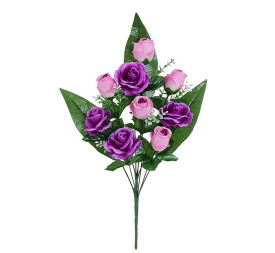 CONJUNTO ROSAS MIX X 9-53 CM (VIOLETA)