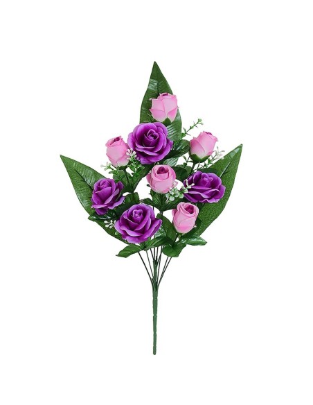 CONJUNTO ROSAS MIX X 9-53 CM (VIOLETA)
