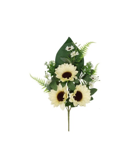 CONJUNTO GIRASOLES  X 8 - 55 CM (CREMA)
