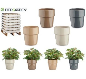 MACETA CERAMICA CONICA APILABLE SURT 4 COL NEUTROS