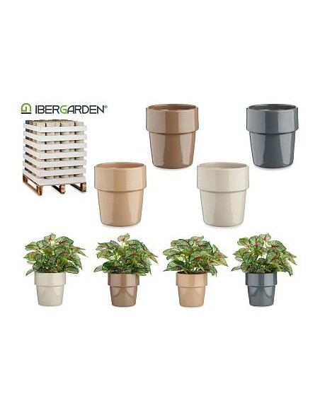 MACETA CERAMICA CONICA APILABLE SURT 4 COL NEUTROS