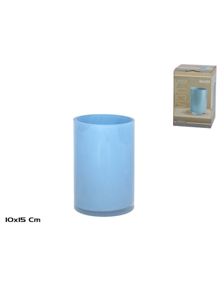 JARRON LUCIA TUBO AZUL 10X15CM