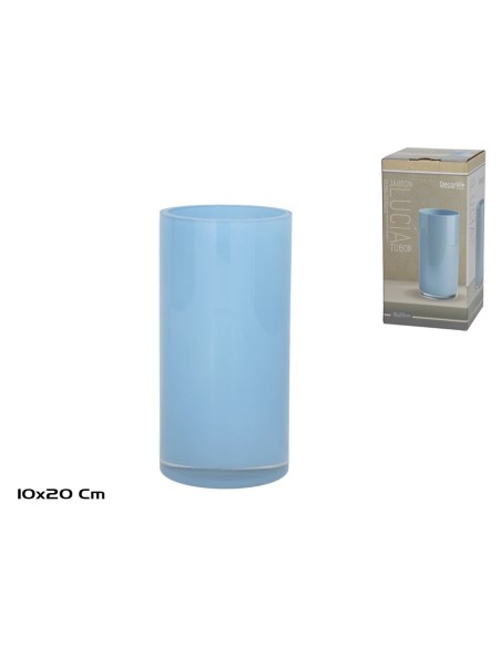 JARRON LUCIA TUBO AZUL 10X20CM