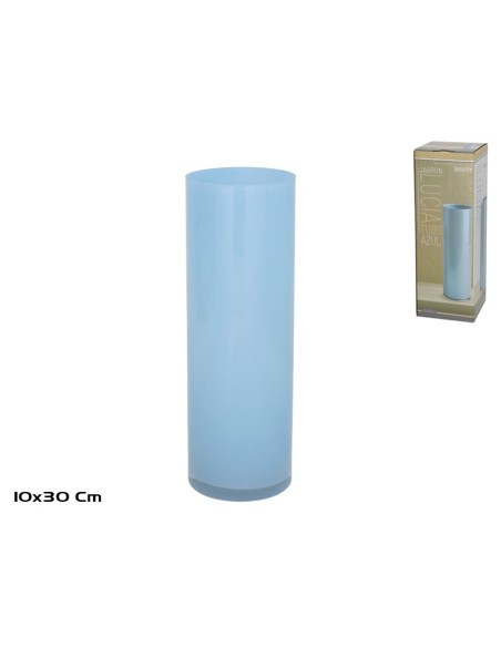 JARRON LUCIA TUBO AZUL 10X30CM