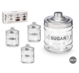 SET 3 TARROS VIDRIO TAPA ALUMINIO 350ML