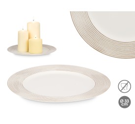 PORTAVELAS CIRCULOS BLANCO ENVEJECIDO 33CM