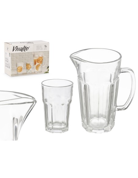SET 5PCS JARRA VASOS AGUA