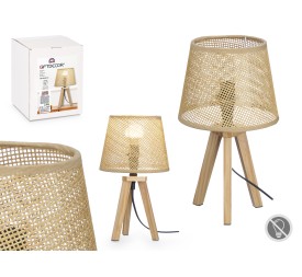 LAMPARA SOBREMESA PANTALLA NATURAL CONICA 32 CM