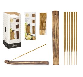SET 50 BARRAS INCIENSO SOPORTE MADERA VAINILLA