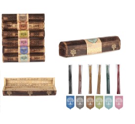 CAJA HORIZONTAL SOPORTE 10 BARRAS INCIENSOS SURT 6