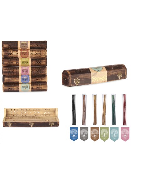 CAJA HORIZONTAL SOPORTE 10 BARRAS INCIENSOS SURT 6