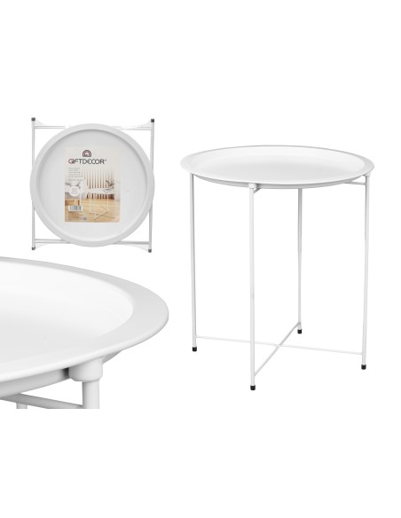 MESA REDONDA PLEGABLE BLANCA