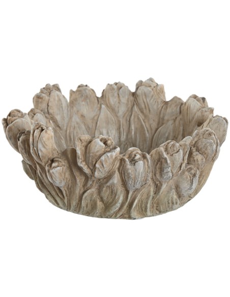 CENTRO MESA CEMENTO 23X23X10 TULIPANES DESGASTADO