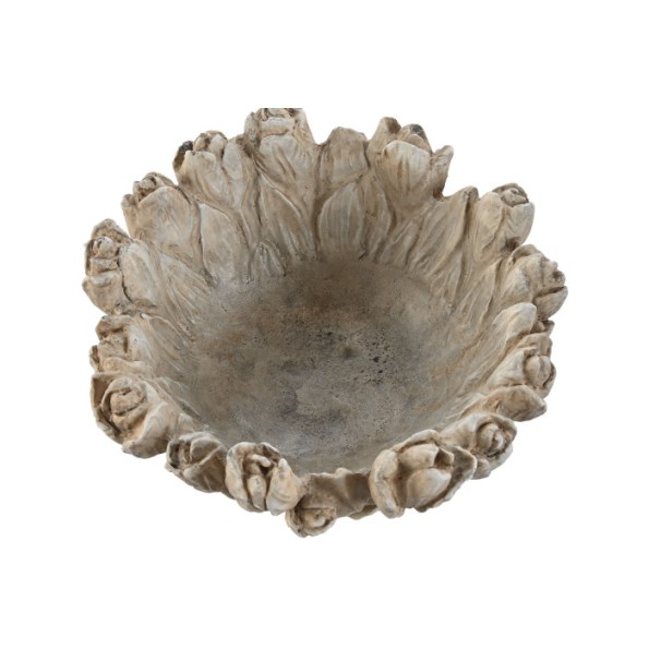 CENTRO MESA CEMENTO 23X23X10 TULIPANES DESGASTADO