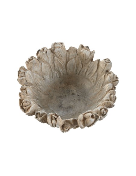 CENTRO MESA CEMENTO 23X23X10 TULIPANES DESGASTADO