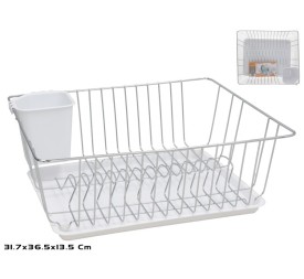 ESCURREPLATOS METAL 36,5X31,7X13,5 CM BLANCO