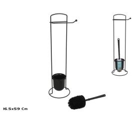 PORTAROLLOS ESCOBILLERO 16,5X59CM NEGRO