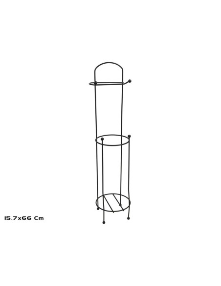PORTAROLLOS WC 15,7X66CM NEGRO