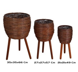 SET 3 MACETEROS C/PIE IRIA 35X35X66CM