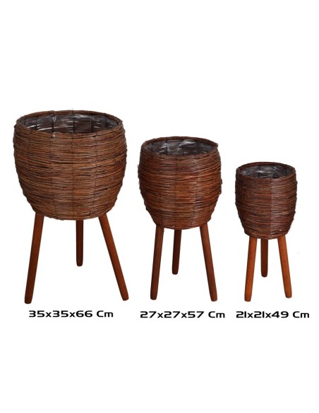 SET 3 MACETEROS C/PIE IRIA 35X35X66CM