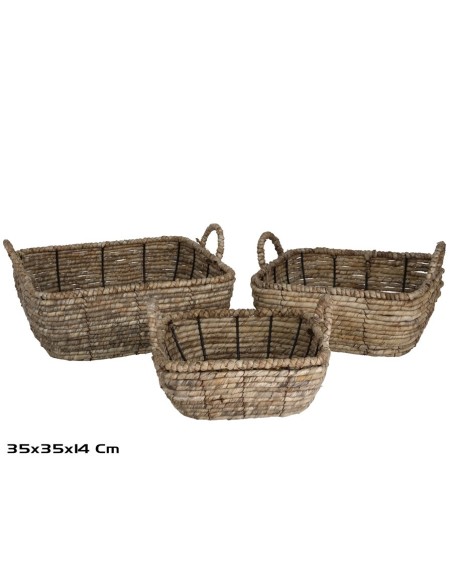 SET 3 CESTAS IRIA CUADRADA 35X35X14CM