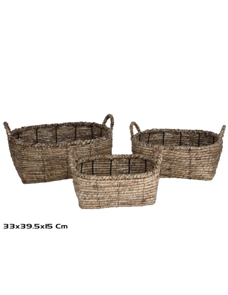 SET 3 CESTAS IRIA RECT.39,5X33X15CM