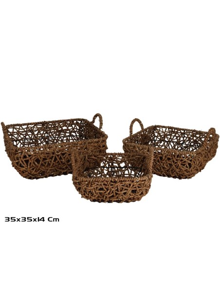 SET 3 CESTAS ILIAN  CUADRADA 35X35X14CM