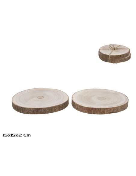 SET 2 PEANA MADERA IRON 15X15X2CM