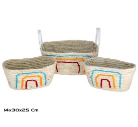 SET 3 CESTAS ARO IRIS 30X25X14CM