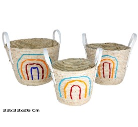 SET 3 CESTAS ARO IRIS  33X33X26CM