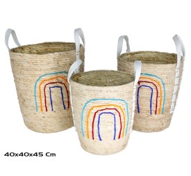 SET 3 PONGOTODOS  ARO IRIS 40X40X45CM