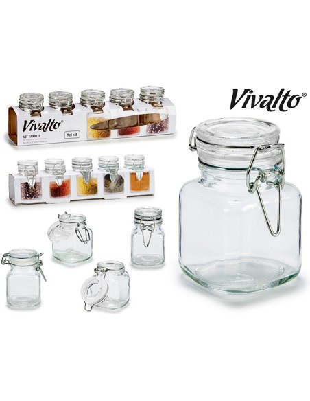 JUEGO 5 TARROS HERMETICO 88ML