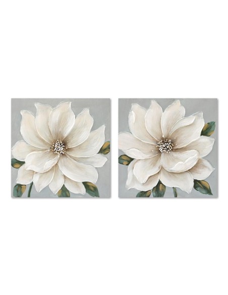 CUADRO LIENZO MDF 40X2,5X40 FLOR 2 SURT.