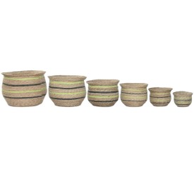 MACETERO SET 6 FIBRA TRENZADA 44X44X33 NATURAL