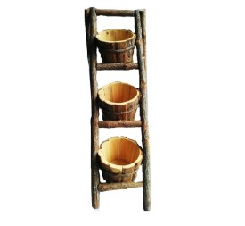 ESCALERA PLEGABLE 3 MACETEROS MADERA