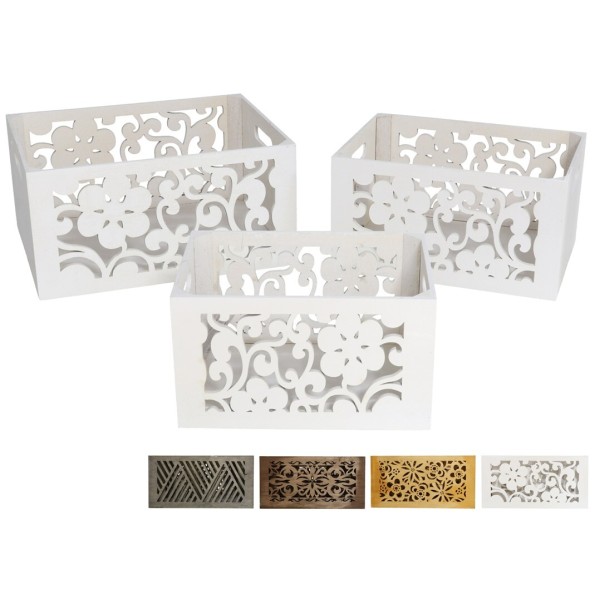 SET 3 CAJAS MADERA SEASONS 32X24X16CM 4S (0883)