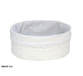 CESTA AZKAR BLANCO OVAL. 18x13x8CM