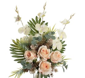 Mayorista Ramo Encarado Rosas Orquidea Tacto Salmon Decoración Santos | Mundo Flor